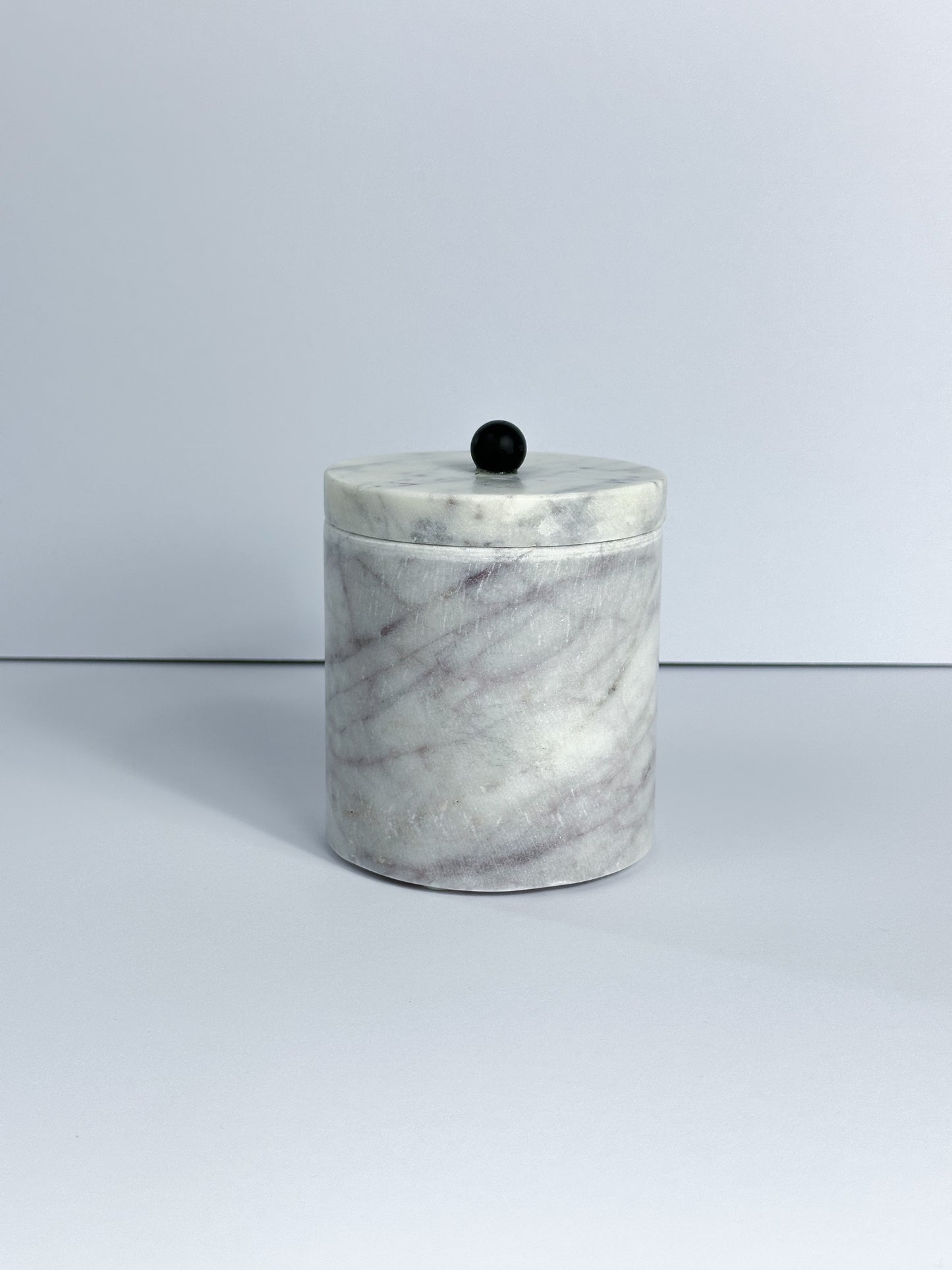 White and Grey Marble Storage Container
