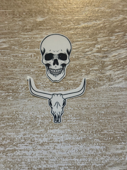 Skulls Fine Line Temporary Tattoos