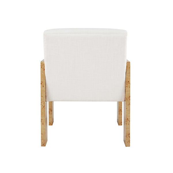 Astor Armchair in Burl & White Linen