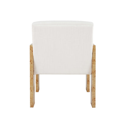 Astor Armchair in Burl & White Linen