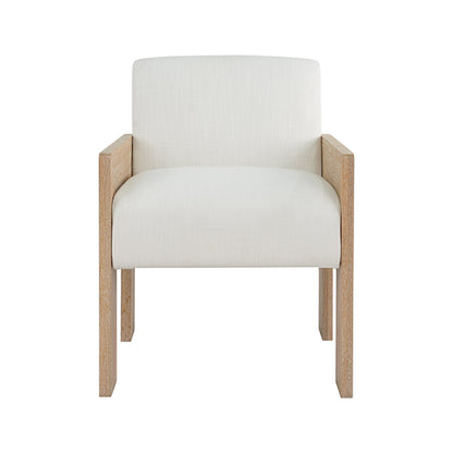 Astor Armchair in Cerused Oak & White Linen