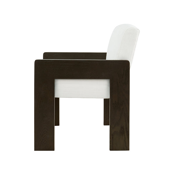 Astor Armchair in Espresso Oak & White Linen