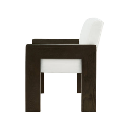 Astor Armchair in Espresso Oak & White Linen