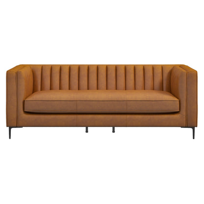 Angelina Cognac PU Leather Sofa