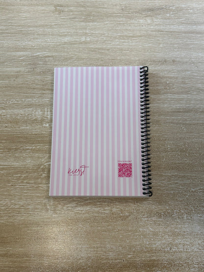 Signature Pink + Cream Striped Notebook