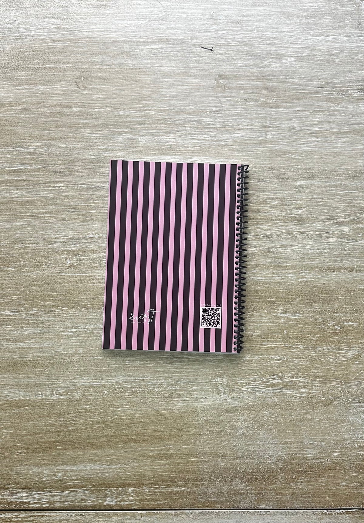Pink + Signature Velvet Noir Stripes Notebook