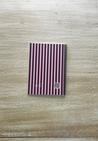 Pink + Signature Velvet Noir Stripes Notebook