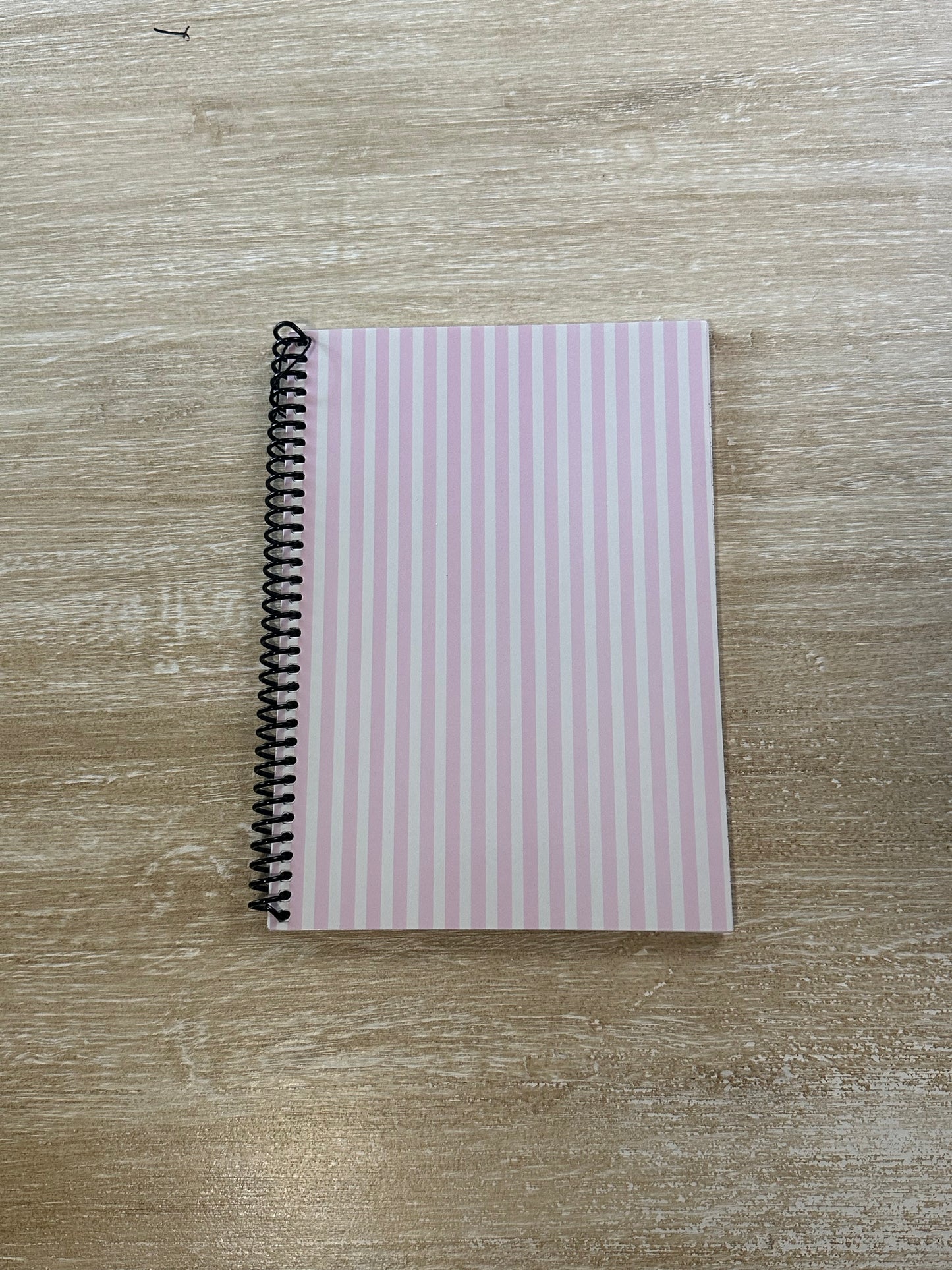 Signature Pink + Cream Striped Notebook