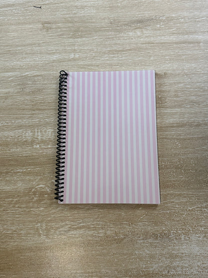 Signature Pink + Cream Striped Notebook