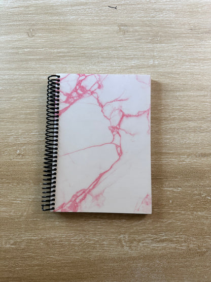 Pink + White Marble Notebook