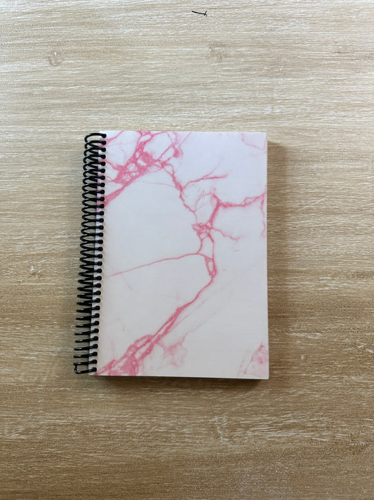 Pink + White Marble Notebook