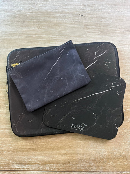 Black Marble Mouse Pad
