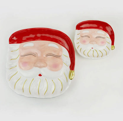 Red Santa Dessert Plate