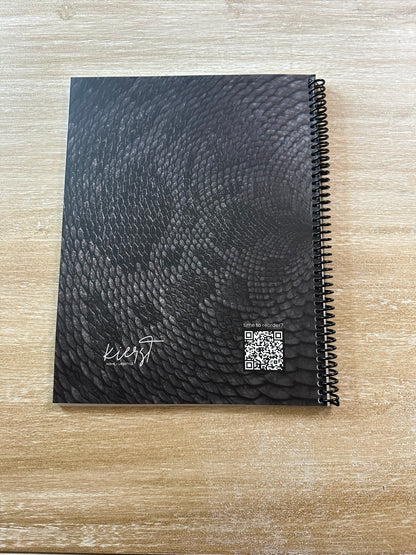 Black + Grey Snake Print Notebook