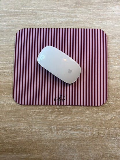 Pink + Red Stripe Mouse Pad