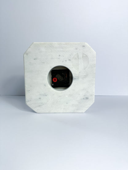 White and Grey Marble Clock