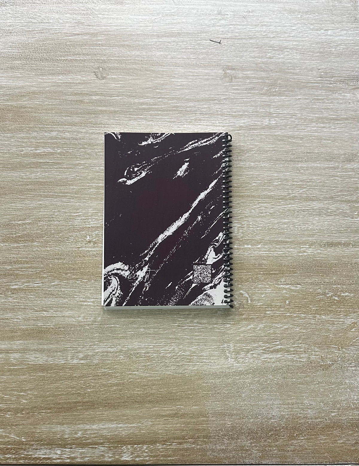 Cream Marble on Signature Velvet Noir Notebook