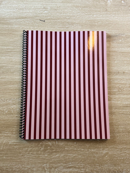 Pink + Red Striped Notebook