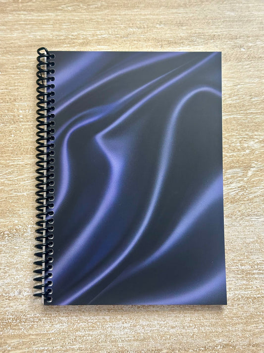 Navy Silk Print Notebook