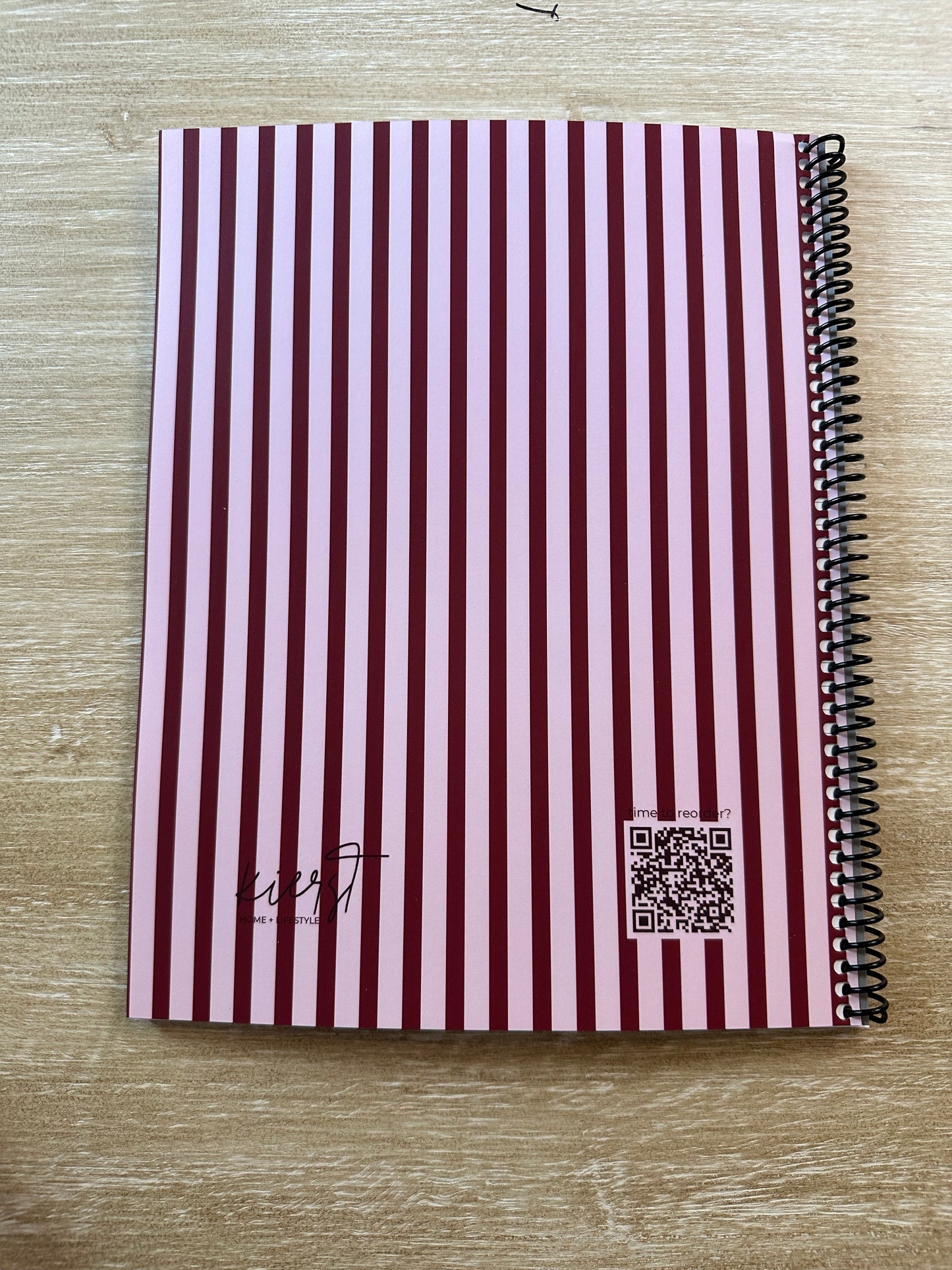 Pink + Red Striped Notebook