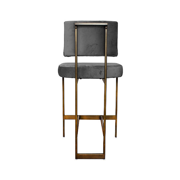 Baylor Counter Stool in Grey Velvet & Bronze