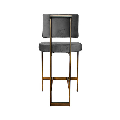 Baylor Counter Stool in Grey Velvet & Bronze