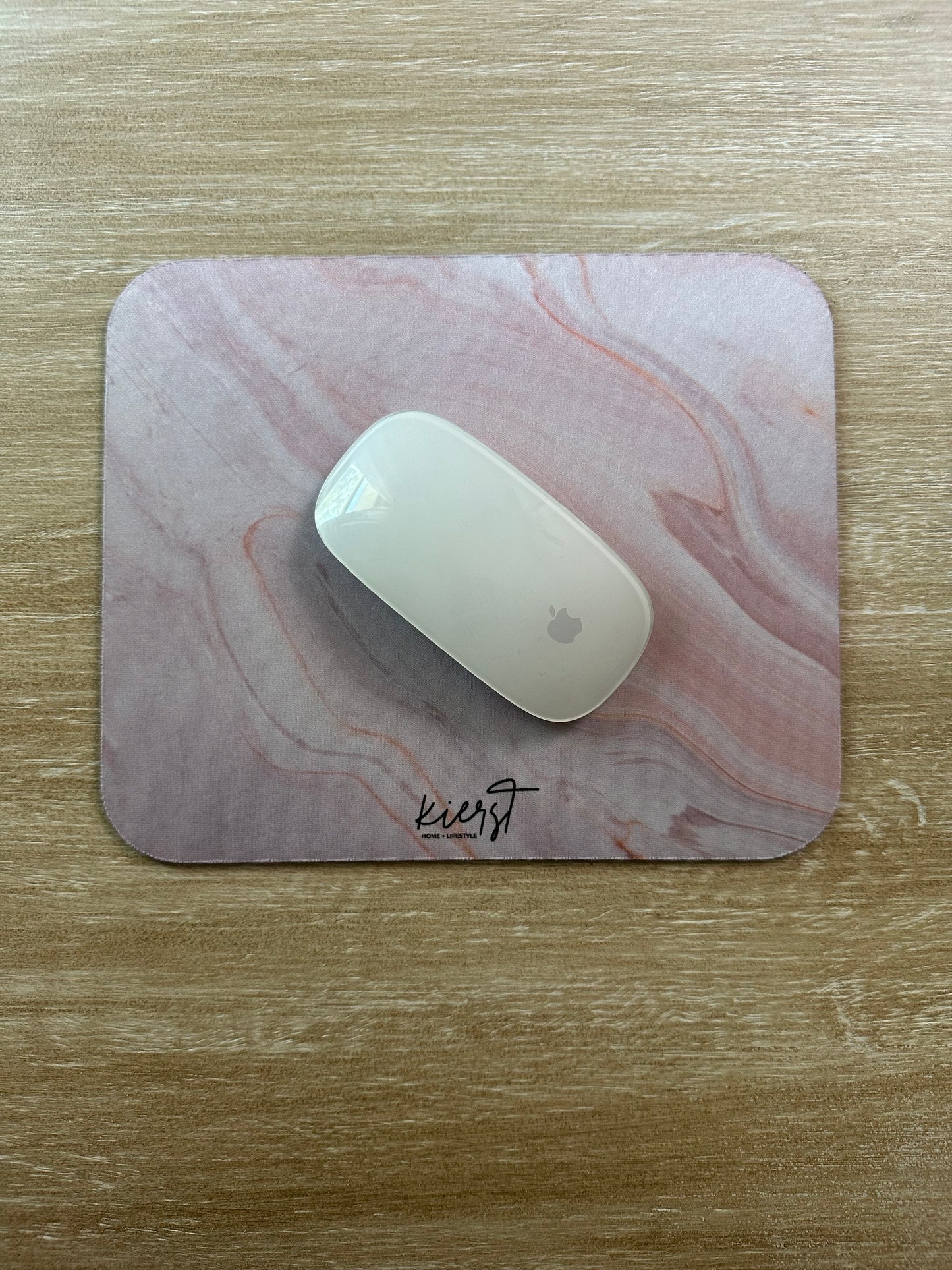 Blush Swirl Marble Mouse Pad
