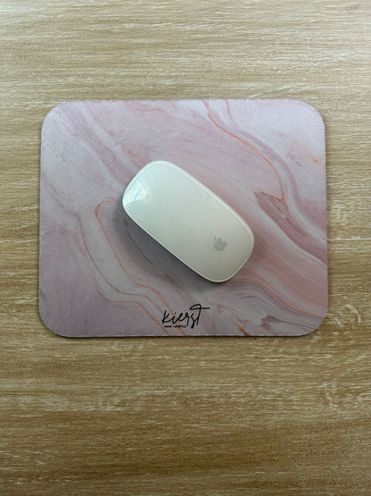 Blush Swirl Marble Mouse Pad