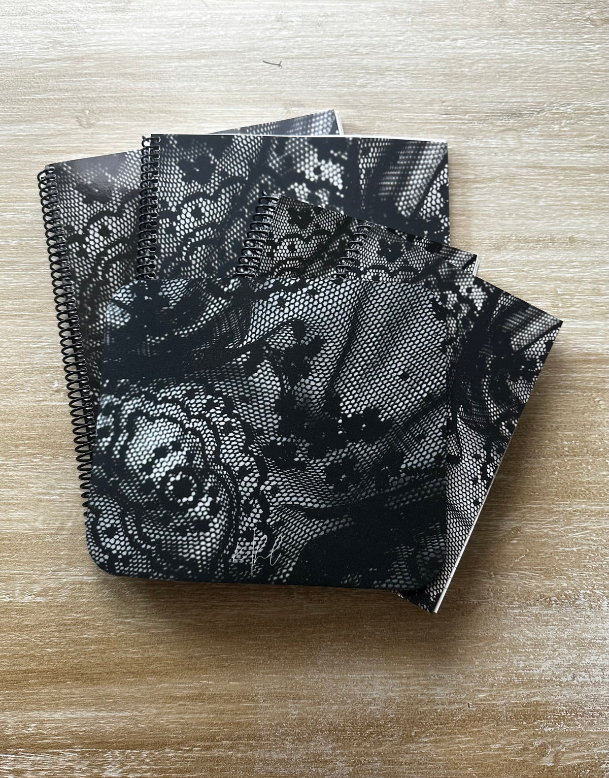 Black + White Lace Notebook