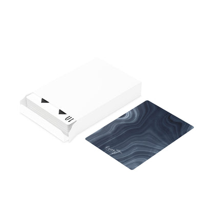 Navy Marble Poker Playing Cards