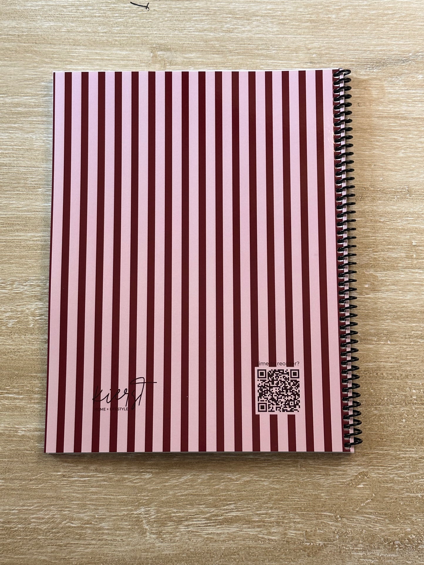 Pink + Red Striped Notebook