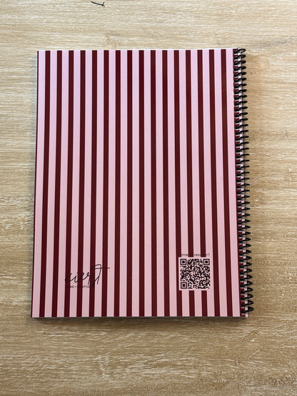 Pink + Red Striped Notebook