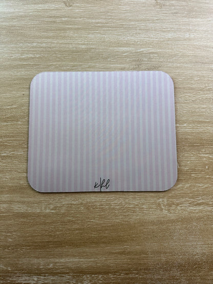 kierst Signature Pink + Cream Striped Mouse Pad
