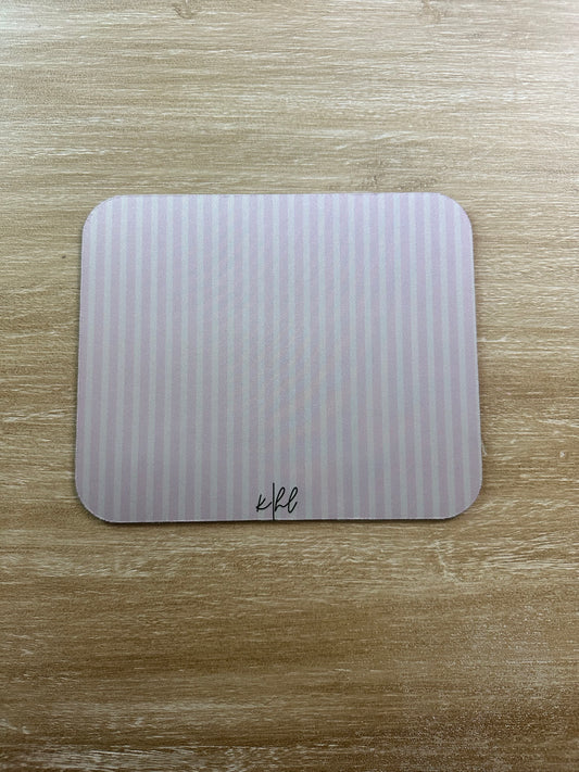 kierst Signature Pink + Cream Striped Mouse Pad