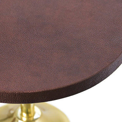 Bolton Cigar Table in Brass & Leather