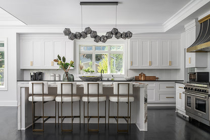 Baylor Counter Stool in White Vinyl & Bronze