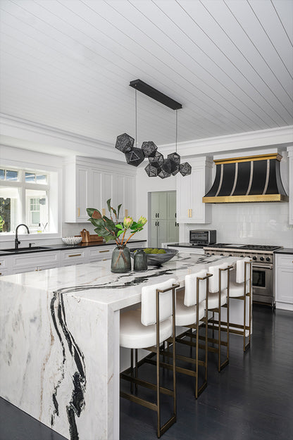 Baylor Counter Stool in White Vinyl & Bronze