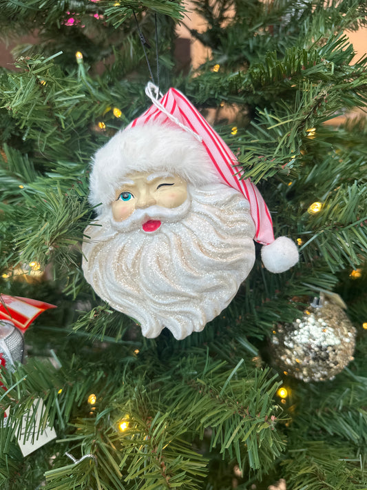 Glitter Santa ornament