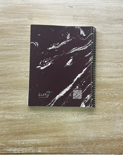 Cream Marble on Signature Velvet Noir Notebook