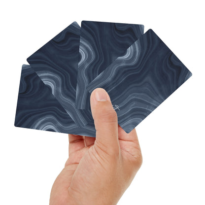 Navy Marble Poker Playing Cards