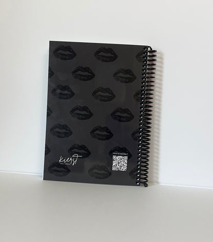Black Lips on Charcoal Notebook | For Bold Ideas and Quiet Moments