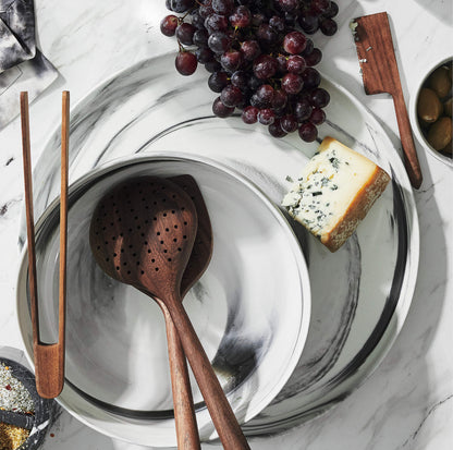 Marbled Black and White Serving Bowl