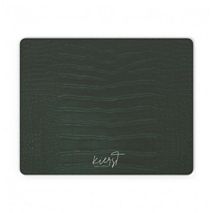 Emerald Crocodile Print Faux Leather Mouse Mat