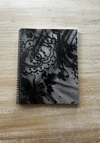 Black + White Lace Notebook