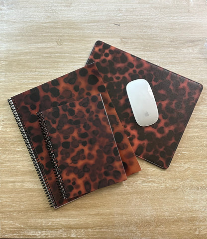 Ember Tortoise Faux Leather Mouse Mat