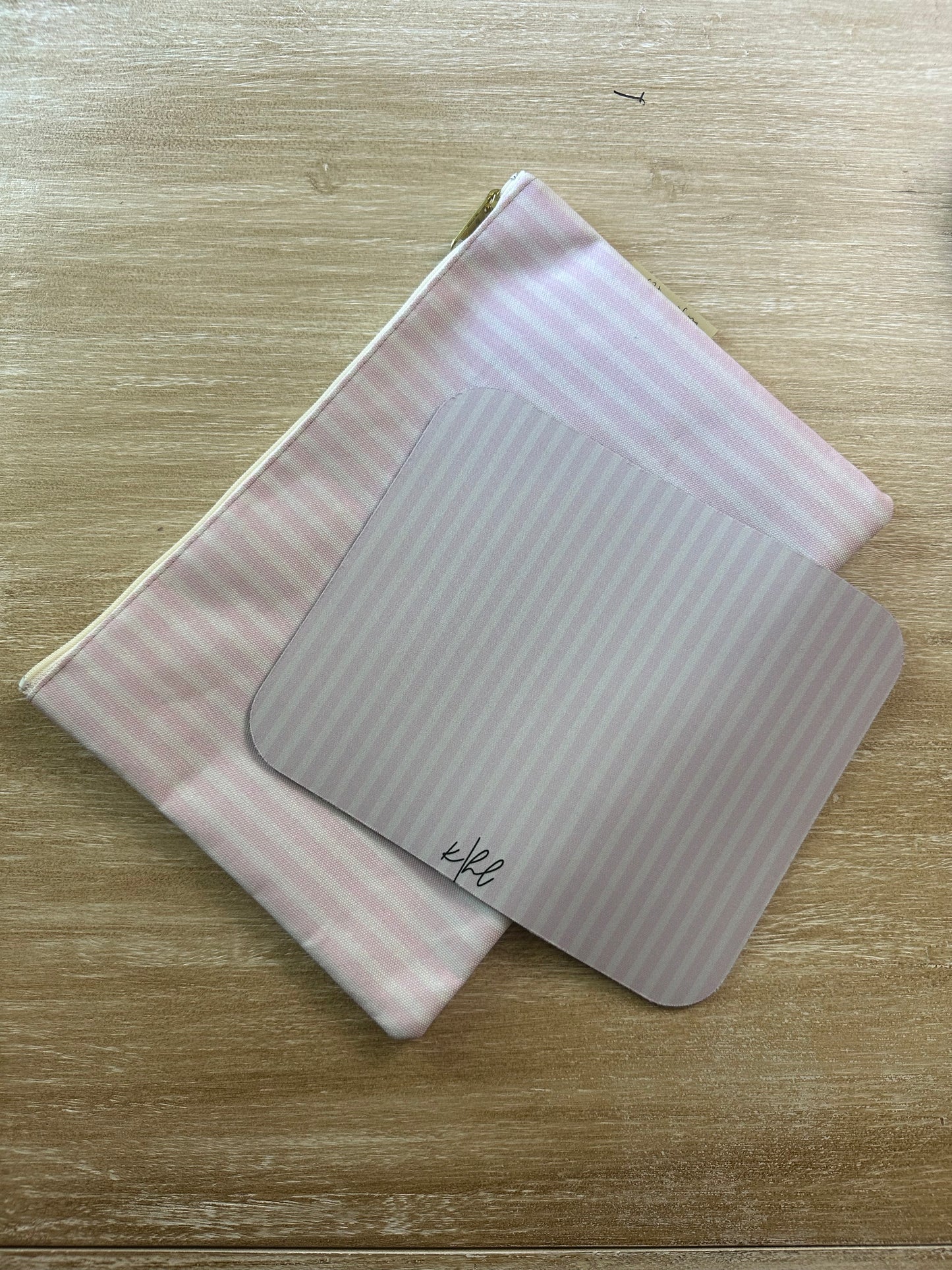 kierst Signature Pink + Cream Striped Mouse Pad