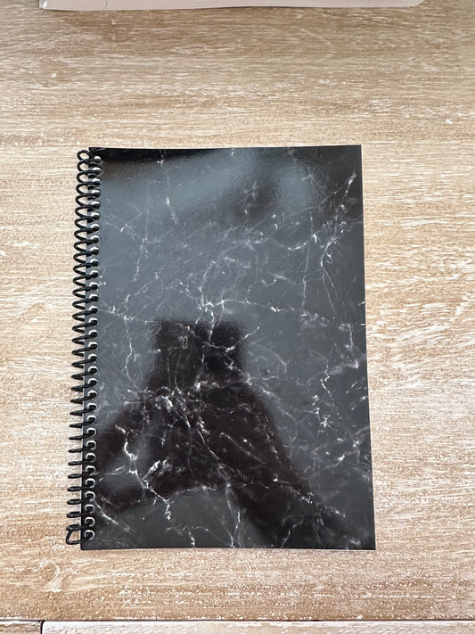 Black + White Marble Notebook