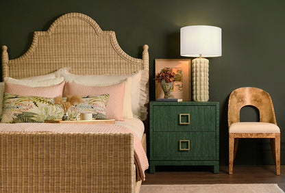 Rafferty Side Chair in Burl & White Linen