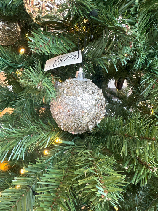 Gold Glitter & Pearl Ornament