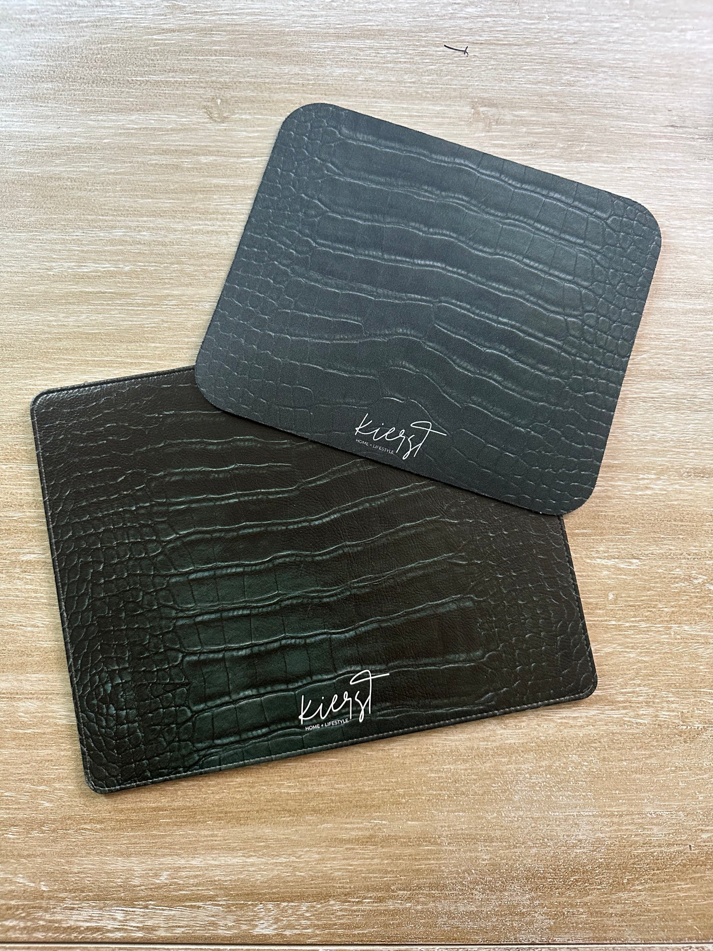 Emerald Crocodile Print Faux Leather Mouse Mat